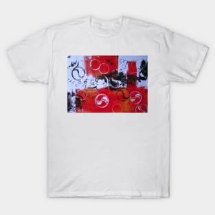 Abstract in Red and Black T-Shirt